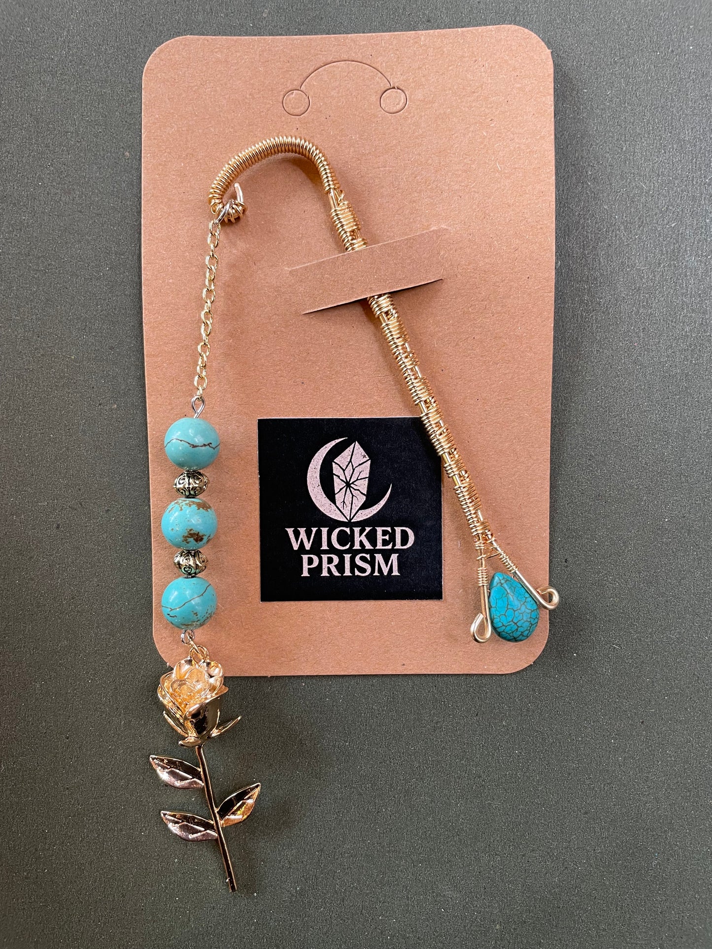 Turquoise Rose Spell Bookmark